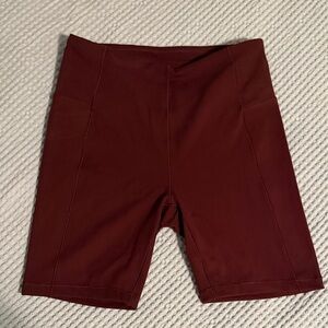 Women's Maroon Biker Short set